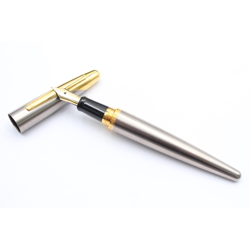 392 - Alfred DUNHILL Fountain Pen w/ 18ct Gold Nib, Gold Plate Banding, Pencil WRITING