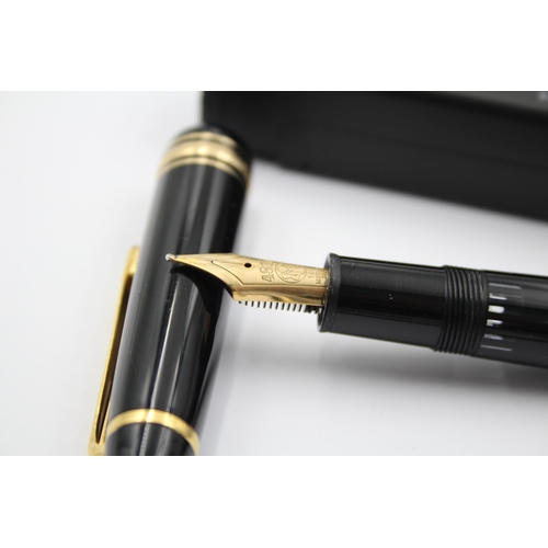 394 - MONTBLANC Meisterstuck No.146 Black FOUNTAIN PEN w/ 14ct Gold Nib WRITING