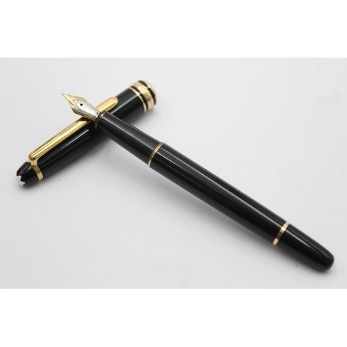 395 - MONTBLANC Meisterstuck Black FOUNTAIN PEN w/ 14ct Gold Nib WRITING