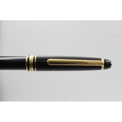 395 - MONTBLANC Meisterstuck Black FOUNTAIN PEN w/ 14ct Gold Nib WRITING