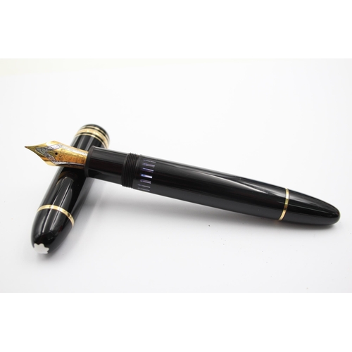 396 - MONTBLANC Meisterstuck No.149 Black FOUNTAIN PEN w/ 18ct Gold Nib WRITING