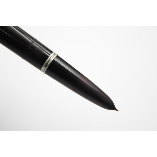 403 - Vintage PARKER 51 Black FOUNTAIN PEN w/ .925 STERLING SILVER Cap WRITING