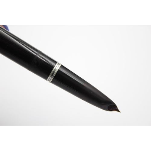 403 - Vintage PARKER 51 Black FOUNTAIN PEN w/ .925 STERLING SILVER Cap WRITING