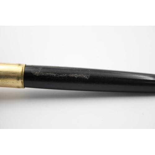 405 - Vintage PARKER 51 Black FOUNTAIN PEN w/ Rolled Gold Cap WRITING