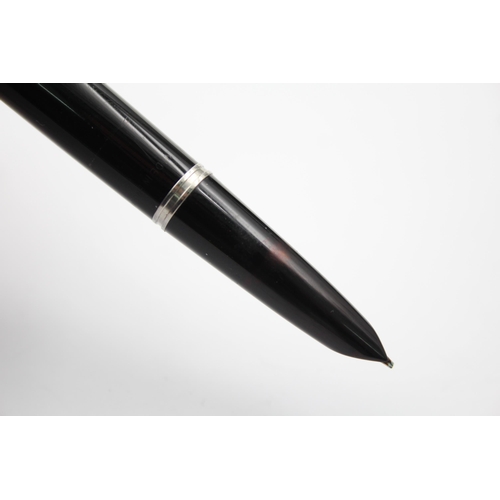 406 - Vintage PARKER 51 Black FOUNTAIN PEN w/ Rolled Gold Cap WRITING