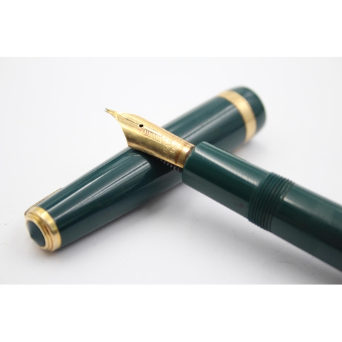 410 - Vintage PARKER Maxima Duofold Green FOUNTAIN PEN w/ 14ct Gold Nib WRITING