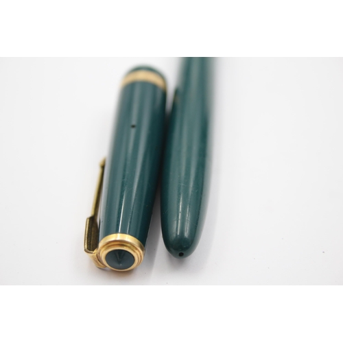 410 - Vintage PARKER Maxima Duofold Green FOUNTAIN PEN w/ 14ct Gold Nib WRITING