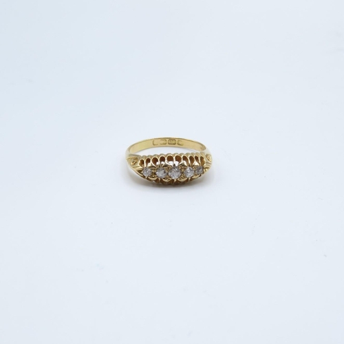 115 - 18ct gold and diamond gypsy set ring  3.2g  size L