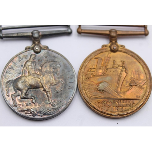 191 - WW1 Mercantile Marine Medal Pair w/ Box, Award Notice, Etc