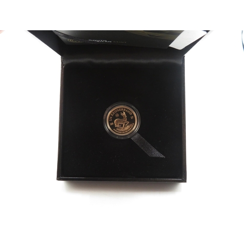 272 - Boxed with paperwork 2017 quarter ounce gold Kruggerand limited edition 8.482g of 22ct gold