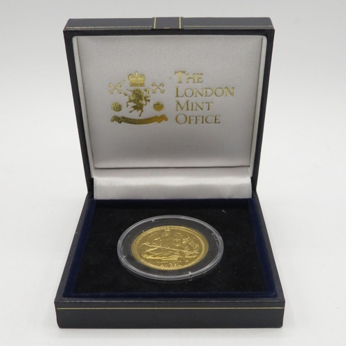 273 - London Mint boxed with paperwork 2008 25th Anniversary gold angel coin in airtight capsule 9999 fine... 