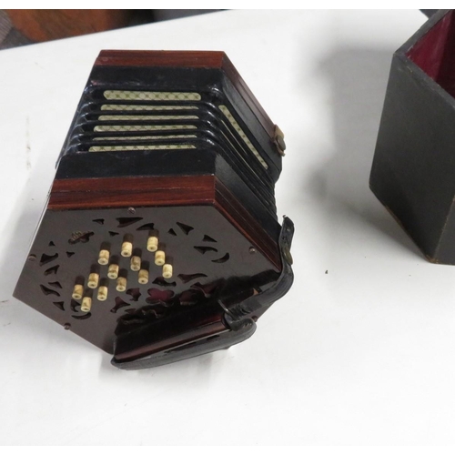 298 - Boxed Lachenal and Co. concertina 27 buttons in full working condition