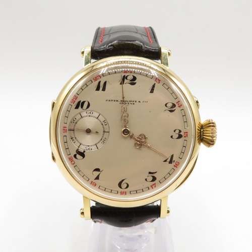 346 - PATEK PHILIPPE and Co. pocket watch conversion into wristwatch movement is 159.458 cal. 18 lever esc... 