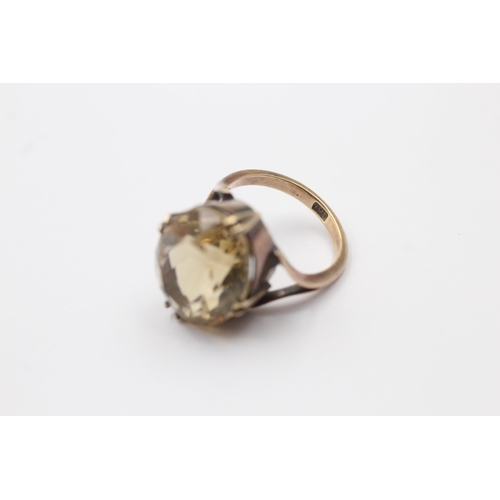 13 - 9ct gold antique citrine single stone ring (6.3g) size  K