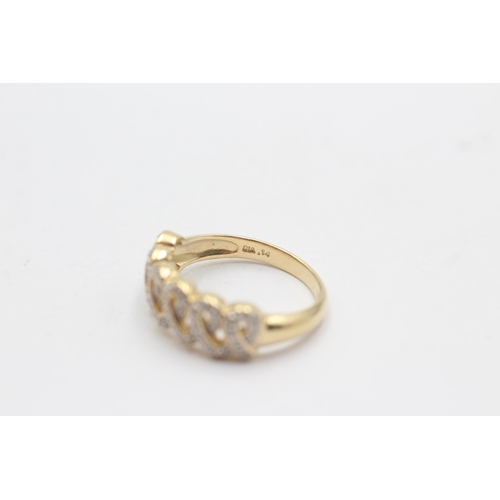 163 - 9ct gold diamond dress ring (4.1g) size  P