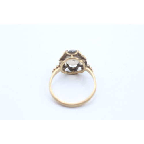 198 - 9ct gold vintage smokey quartz claw set ring (2.3g) size  N