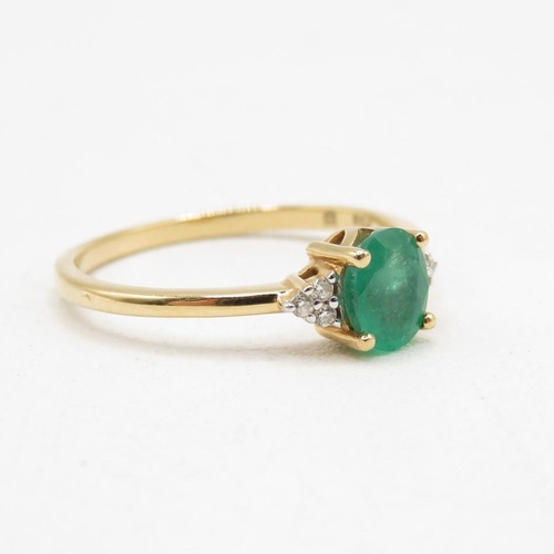 208 - Certificated Columbian emerald and diamond 18ct gold Thomas Rae ring  .62ct emerald total weight 1.8... 