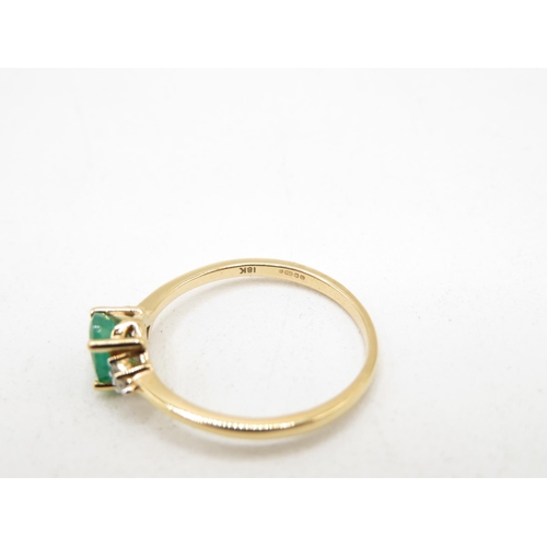 208 - Certificated Columbian emerald and diamond 18ct gold Thomas Rae ring  .62ct emerald total weight 1.8... 