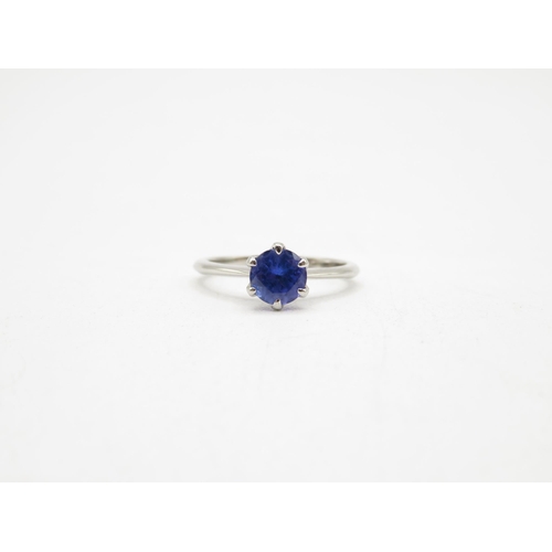 210 - Rhapsody 950 platinum AAAA Tanzanite solitaire ring 1ct stone total weight 3g  size N