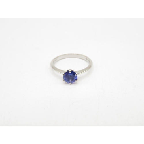 210 - Rhapsody 950 platinum AAAA Tanzanite solitaire ring 1ct stone total weight 3g  size N