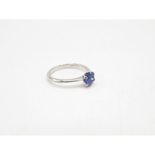 210 - Rhapsody 950 platinum AAAA Tanzanite solitaire ring 1ct stone total weight 3g  size N