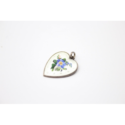 217 - A Selection Of Antique Silver Enamel Jewellery