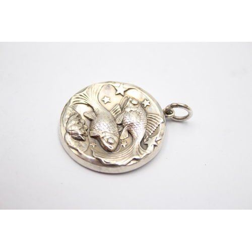 218 - A Sterling Silver Picses Pendant By Georg Jensen