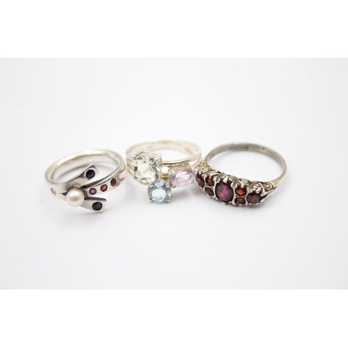 229 - 12 X .925 Gemstone Set Rings Including Ruby And Opal