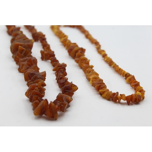 231 - Two Amber Nugget Necklaces