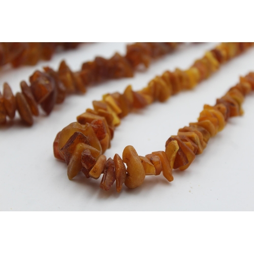 231 - Two Amber Nugget Necklaces