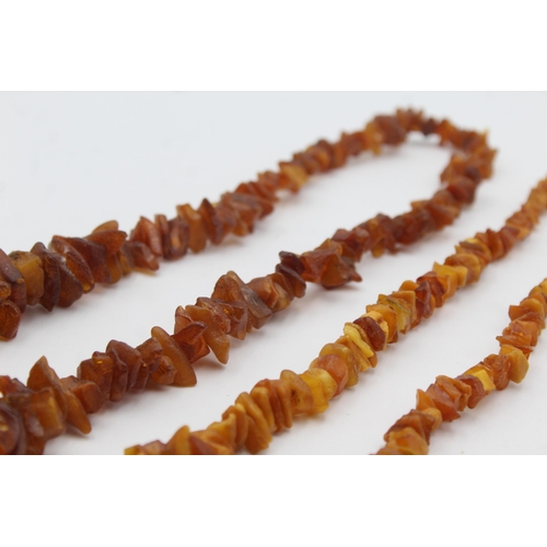 231 - Two Amber Nugget Necklaces