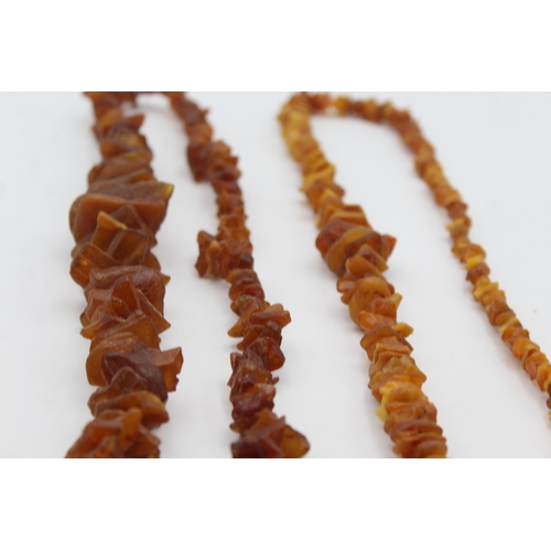 231 - Two Amber Nugget Necklaces