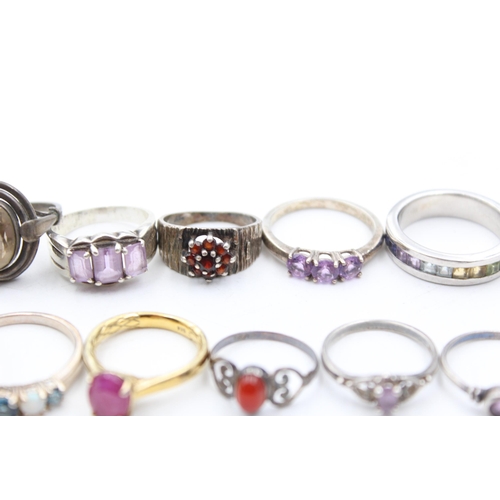 238 - 14 X .925 Gemstone Set Rings Including Ruby