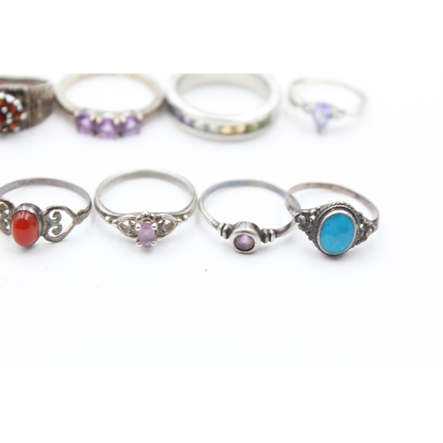 238 - 14 X .925 Gemstone Set Rings Including Ruby