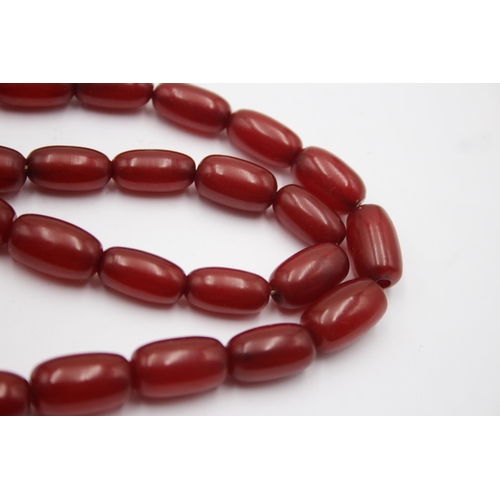 266 - A Graduated Bakelite Barrel Bead Necklace