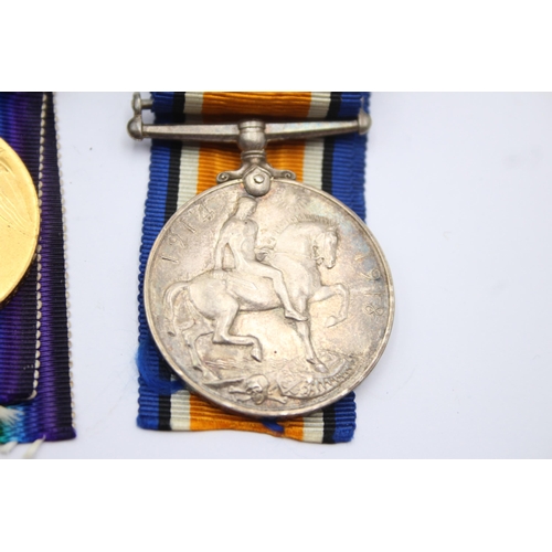 283 - WW1 Medal Pair & Original Long Ribbons to C-1739 Pte A. Meacham KRRC