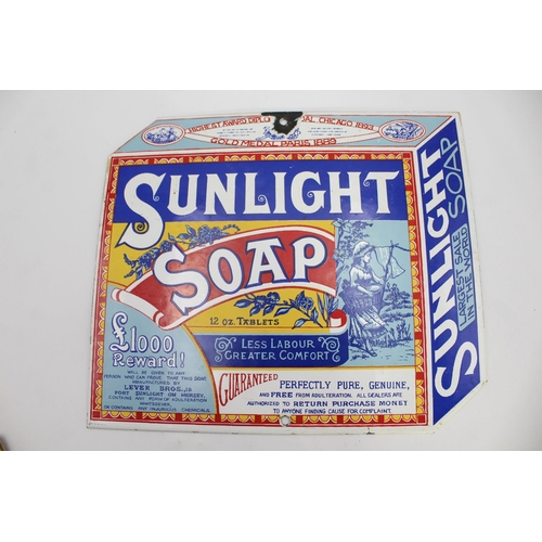 305 - Vintage SUNLIGHT SOAP Repro Hand Printed Porcelain Enamel Advertising Sign