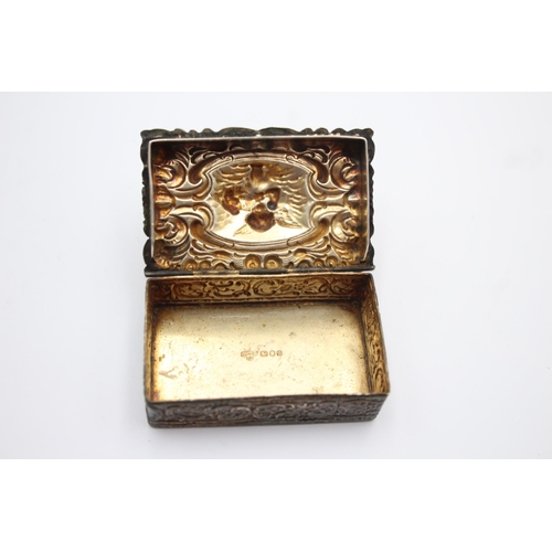 314 - Vintage Hallmarked 1976 London STERLING SILVER Cherub Snuff / Trinket Box (51g)