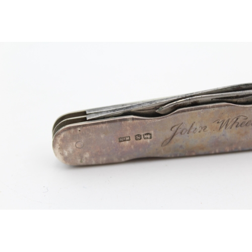 320 - Vintage Hallmarked 1935 Sheffield STERLING SILVER Multi-Tool Pocket Knife (62g)