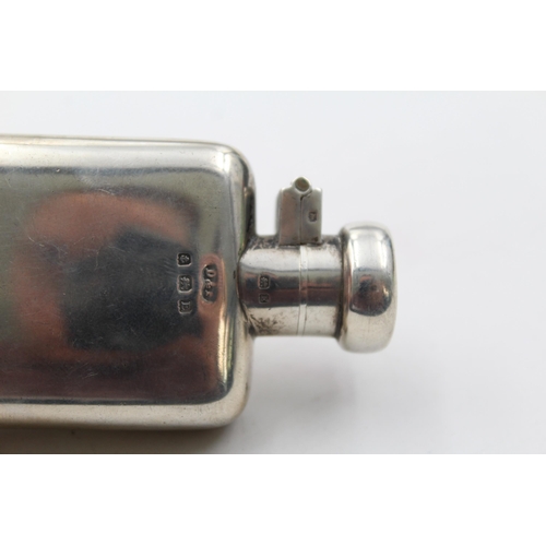 321 - Vintage Hallmarked 1929 Birmingham STERLING SILVER Miniature Hip Flask (56g)