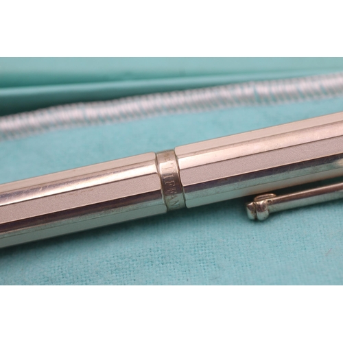 327 - TIFFANY & CO. Stamped .925 Sterling Silver Ballpoint Pen / Biro WRITING (48g)