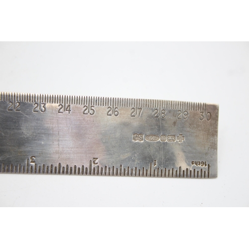 331 - Hallmarked 2000 Millennium Sheffield STERLING SILVER Ruler (122g)