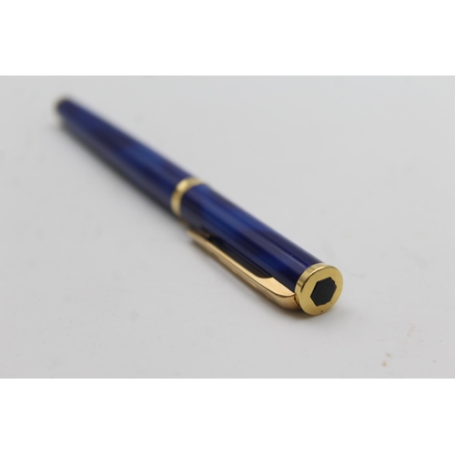 359 - Vintage WATERMAN Preface Blue Lacquer FOUNTAIN PEN w/ 18ct Gold Nib WRITING