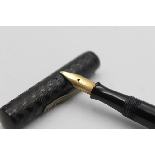 362 - Vintage WATERMAN Ideal Black FOUNTAIN PEN w/ 14ct Gold Nib WRITING