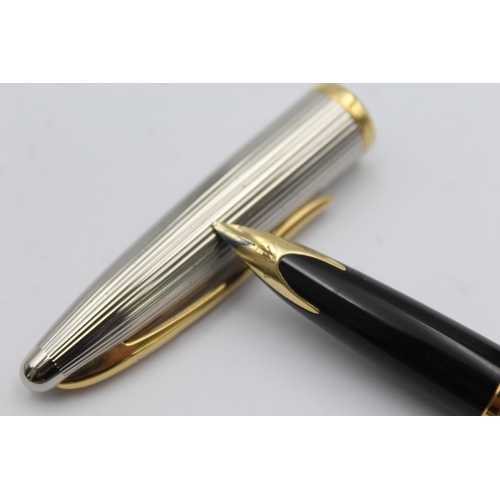 365 - Vintage WATERMAN Carene Navy Lacquer FOUNTAIN PEN w/ 18ct Gold Nib WRITING