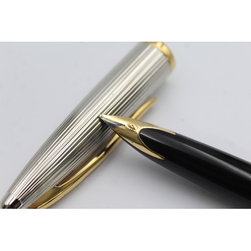 365 - Vintage WATERMAN Carene Navy Lacquer FOUNTAIN PEN w/ 18ct Gold Nib WRITING