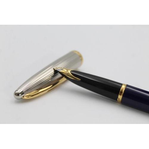 365 - Vintage WATERMAN Carene Navy Lacquer FOUNTAIN PEN w/ 18ct Gold Nib WRITING