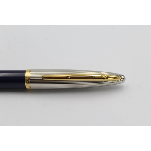 365 - Vintage WATERMAN Carene Navy Lacquer FOUNTAIN PEN w/ 18ct Gold Nib WRITING