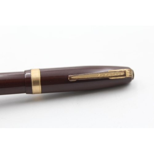 366 - Vintage WATERMAN 515 Brown FOUNTAIN PEN w/ 14ct Gold Nib WRITING