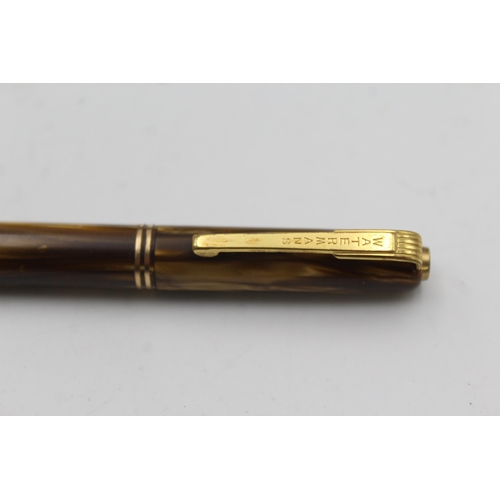 368 - Vintage WATERMAN 503 Brown FOUNTAIN PEN w/ 14ct Gold Nib, Pencil, Box Etc